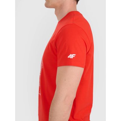 3. T-shirt regular z nadrukiem siatkarskim męski 4F 4FRAW25TTSHM3236-62S