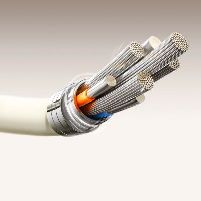 6. Kabel Joyroom S-A53 3A USB-A - USB-C z fluorescencyjną końcówką 1,2 m - beżowy