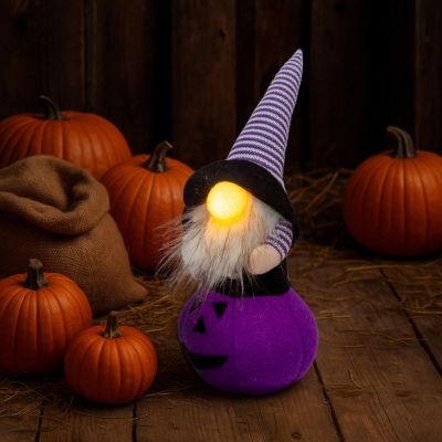 12. FIGURKA DEKORACYJNA NA DYNI 25CM LED HALLOWEEN FIOLET
