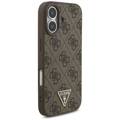 4. Etui Guess 4G Strap Triangle Logo MagSafe na iPhone 17 - brązowe