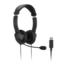 Kensington K33065WW słuchawki/zestaw słuchawkowy Przewodowa Opaska na głowę Biuro/centrum telefoniczne USB Typu-A Czarny