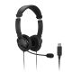 Kensington K33065WW słuchawki/zestaw słuchawkowy Przewodowa Opaska na głowę Biuro/centrum telefoniczne USB Typu-A Czarny