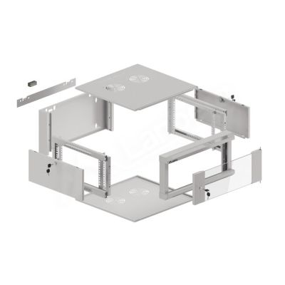 8. LANBERG SZAFA WISZĄCA 19" 4U 570X600 SZYBKI MONTAŻ (SZARA, FLAT PACK) WFFA-5604-10S
