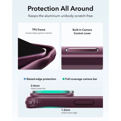 5. Etui ESR Classic Hybrid Kickstand MagSafe na iPhone 18 Pro Max / 17 Pro Max - dark cherry mat