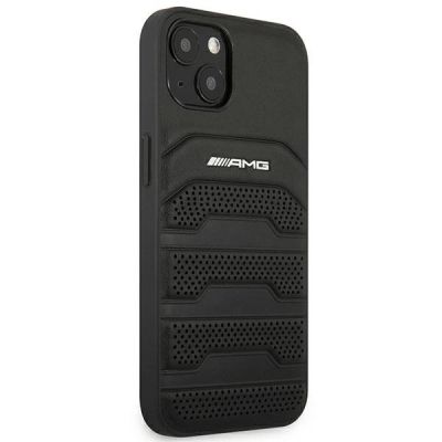 4. Etui AMG Leather Debossed Lines na iPhone 14 Plus - czarne
