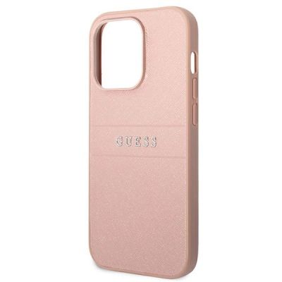 6. Etui Guess Saffiano Strap na iPhone 14 Pro Max - różowe