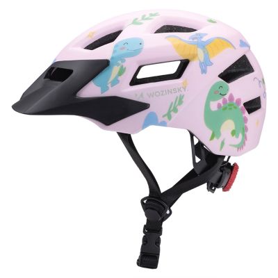 2. Kask rowerowy dziecięcy MTB Wozinsky z odpinanym daszkiem 52-56 cm - różowy