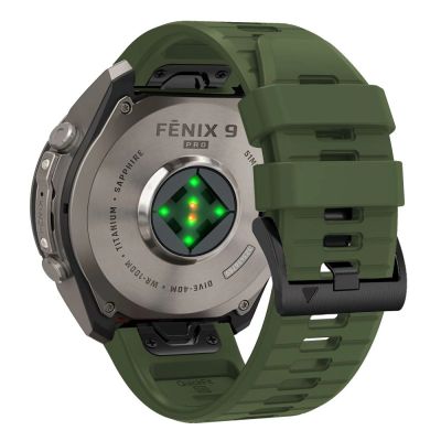 2. Pasek Tech-Protect Silicone na Garmin Fenix 5 / 6 / 6 Pro / 7 / 8 / 8 Pro / E / 9 / 9 Pro (47 mm) - zielony