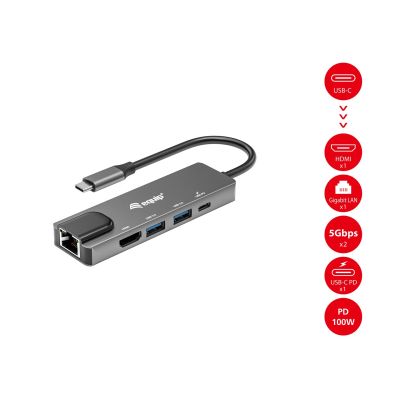 9. Equip 133489 stacja dokująca Przewodowa USB 3.2 Gen 1 (3.1 Gen 1) Type-C Szary