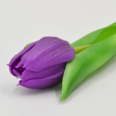 8. TULIPAN FIOLETOWY 31CM JAK ŻYWY DEKORACJA WIOSENNA