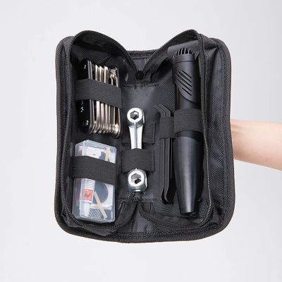 4. Zestaw narzędzi Wozinsky WMZ-01N multitool rowerowy 16w1 pompka klucze zestaw do dętek - czarny