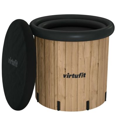 18. VIRTUFIT WANNA LODOWA XXL - 375 LITRÓW - IMITACJA DREWNA - Z AKCESORIAMI