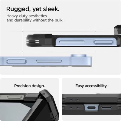 5. Etui Spigen Tough Armor Pro Mag MagSafe na Samsung Galaxy Z Flip 6 / 7 FE - czarne