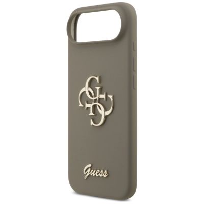 6. Etui Guess Silicone Big 4G Script na iPhone Air - brązowe