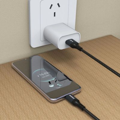 4. Kabel Dudao L3ST USB-A - USB-C 5A 1,2m w oplocie - czarny