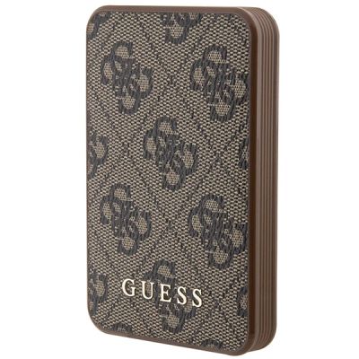 Powerbank Guess 4G Leather Metal Logo 15W 5000mAh - brązowy