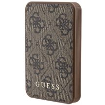 Powerbank Guess 4G Leather Metal Logo 15W 5000mAh - brązowy