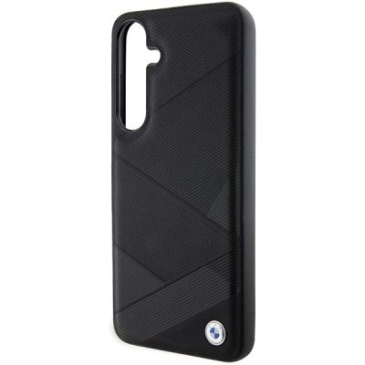 6. Etui BMW Signature Leather Crossing Lines Pattern na Samsung Galaxy S24+ - czarne