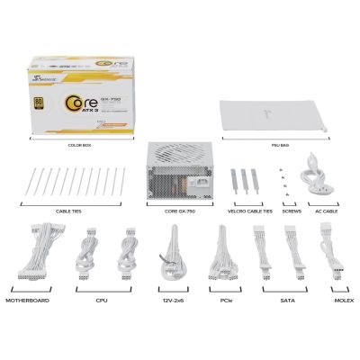 2. Obudowa ATX z zasilaczem 750W White Core GX 750 marki Seasonic