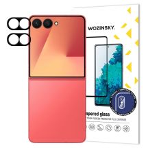 Czarne szkło na aparat Wozinsky Full Camera Glass na Samsung Galaxy Z Flip 7, zestaw 2 sztuk
