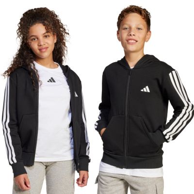 9. Bluza dla dzieci adidas Essentials Full-Zip czarno-biała JD6494