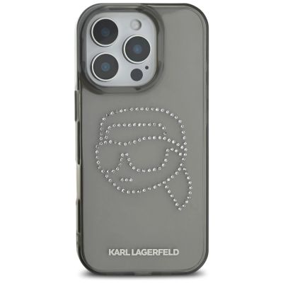 3. Etui Karl Lagerfeld IML Rhinestones Karl Head do iPhone 16 Pro czarny