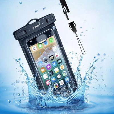 7. Etui Ugreen LP186 60959 wodoodporne IPX8 na smartfon 4-6.5" - czarno-przezroczyste