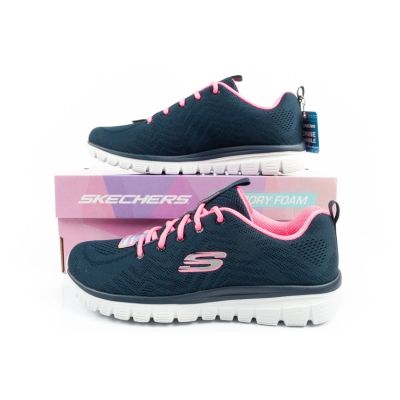 10. Skechers Graceful-Get buty damskie sportowe wygodne lekkie oddychające granatowe