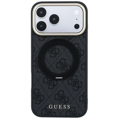 3. Etui Guess Ring Stand 360 4G Classic Logo MagSafe na iPhone 17 Pro Max / 18 Pro Max - czarne