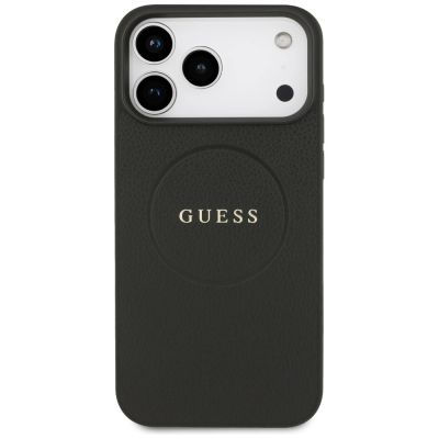 3. Etui Guess Grained Ring MagSafe do iPhone 17 Pro Max - czarne