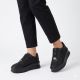 5. Półbuty sneakersy damskie na platformie ażurowe czarne Goe TT2N4043