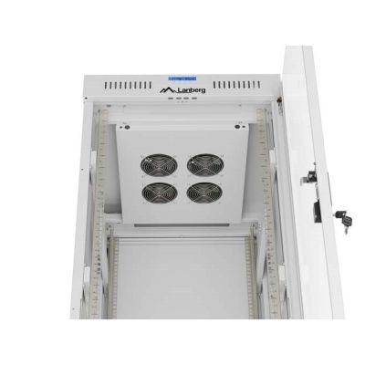24. LANBERG SZAFA INSTALACYJNA RACK STOJĄCA 19" 32U 600X800 SZARA DRZWI PRZESZKLONE LCD (FLAT PACK) V2