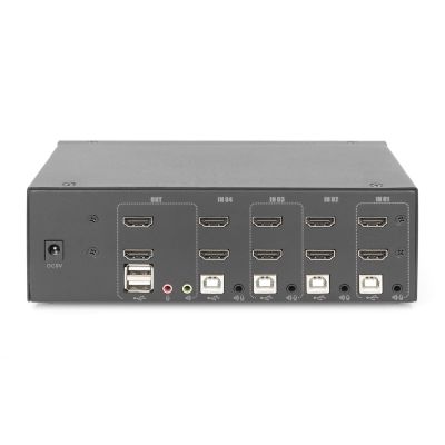 5. Digitus Przełącznik KVM, 4-portowy, obsługa dwóch monitorów, 4K, HDMI®