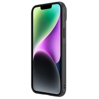 4. Nillkin CamShield Leather S Case etui iPhone 14 pokrowiec z osłoną na aparat czarny