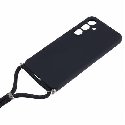 3. Etui na Samsung Galaxy A17 5G / A17 4G z wyściółką z włókna i paskiem crossbody - czarne