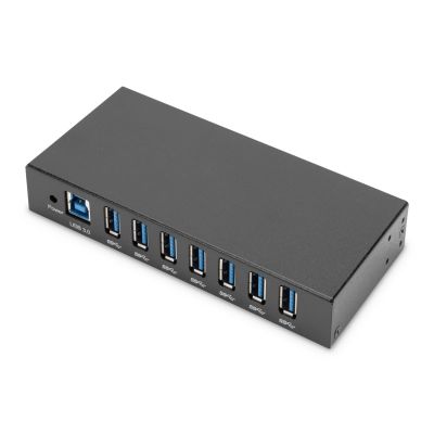 Hub/Koncentrator przemysłowy 7-portowy USB 3.0 SuperSpeed aktywny metalowa konstrukcja szyna DIN