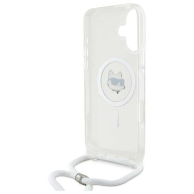 6. Etui Karl Lagerfeld IML Choupette Head & Cord Magsafe na iPhone 16 - przezroczyste