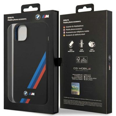 8. Etui BMW Silicone Slanted Sttripes na iPhone 14 Plus / 15 Plus - czarne