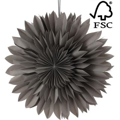 14. GWIAZDA DEKORACYJNA WISZĄCA PAPIEROWA 3D 50CM SZARA