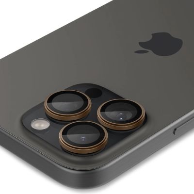5. Osłona Aparatu Spigen Optik Pro GLAS.TR ”EZ FIT” Camera Protector 2-PACK na iPhone 16 Pro / Pro Max - brązowa