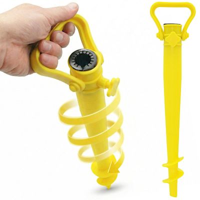 BAZA MOCOWANIE DO PARASOLA PLASTIKOWA WKRĘCANA 39CM ŻÓŁTA