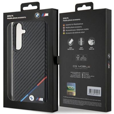8. Etui BMW Carbon Tricolor Line MagSafe na Samsung Galaxy S24+ - czarne
