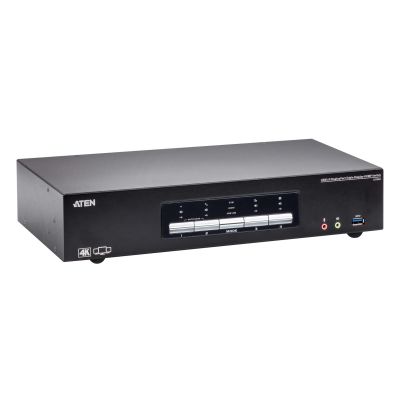 4. ATEN Przełącznik KVM Switch 4P USB3.0 4K DP Triple View KVMP S