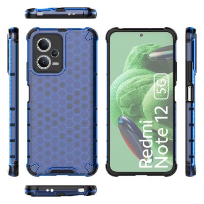 2. Honeycomb etui do Xiaomi Redmi Note 12 5G / Poco X5 5G pancerny hybrydowy pokrowiec niebieskie
