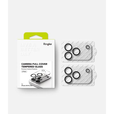 8. Szkło hartowane na wyspe aparatu Ringke Camera Full Cover 2-Pack na iPhone 18 Pro Max - czarna