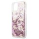 6. Etui Guess Peony Liquid Glitter na iPhone 13 mini - różowe