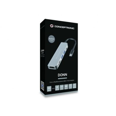 3. Conceptronic DONN02G stacja dokująca USB 3.2 Gen 1 (3.1 Gen 1) Type-C Aluminium