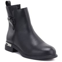 Skórzane botki damskie czarne D&A S.Barski MK62-7025
