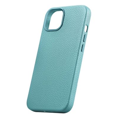 8. iCarer Litchi Premium Leather Case skórzane etui iPhone 14 magnetyczne z MagSafe zielony (WMI14220709-GN)