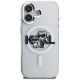 3. Etui Karl Lagerfeld IML Glitter Karl & Choupette Sketch Logo MagSafe do iPhone 16 - przezroczyste